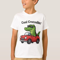 Cartoon Crocodilo legal em Óculos de sol Dirigindo