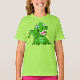 Camiseta Cartoon Crocodilo Sorridente