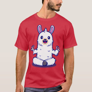 Camiseta Cartoon Cute Alpaca Doing Yoga