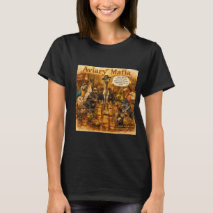 Camiseta Cartoon da Máfia Aviária – Humor da Família da Máf