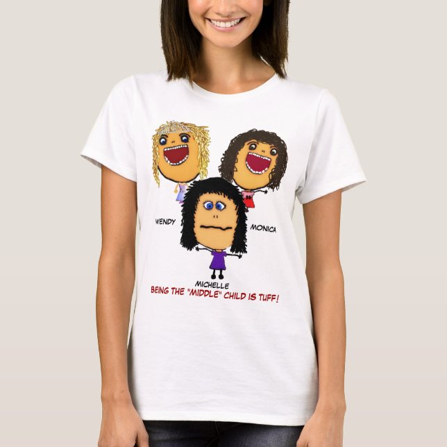 Camiseta Cartoon das Três Irmãs Loucas (Frente)