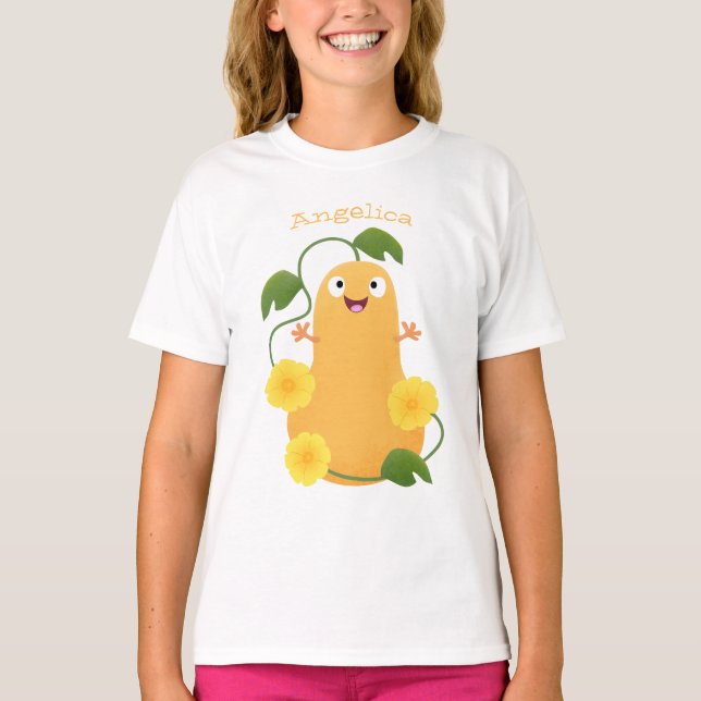 Camiseta Cartoon de abóbora de abóbora-de-bico-branca (Frente)