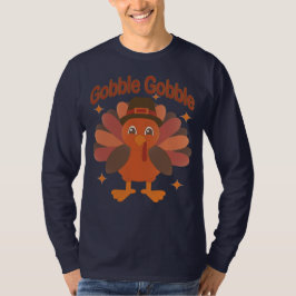 Camiseta Cartoon de Ação de Graças da Turquia - "Gobble Gob