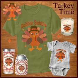 Camiseta Cartoon de Ação de Graças da Turquia - "Gobble Gob