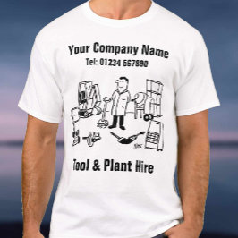 Camiseta Cartoon de Aluguer de Ferramentas e Equipamentos