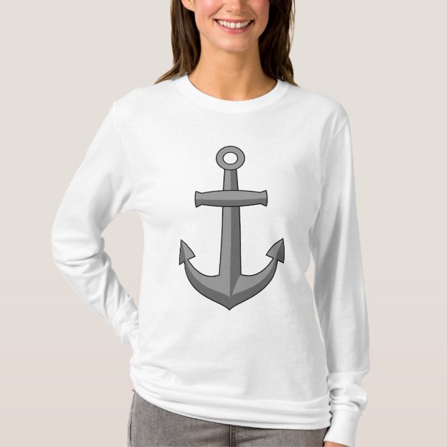 Camiseta Cartoon de Âncora de Barcos (Frente)