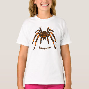 Camiseta Cartoon de aranha-do-marrom e-laranja-acastanhado