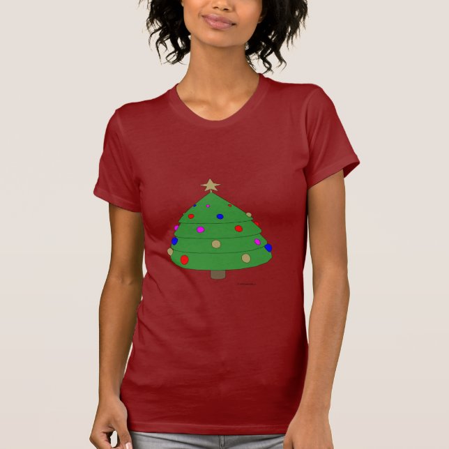 Camiseta Cartoon de Árvore de Natal (Frente)
