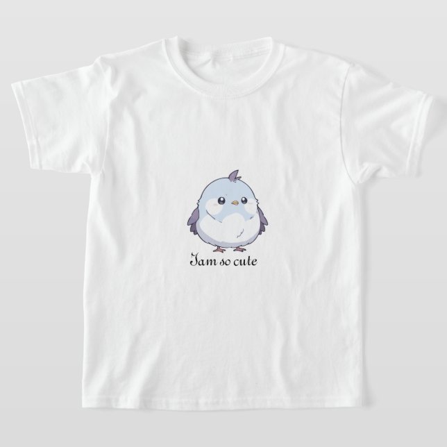 Camiseta Cartoon de Aves Cute Kawaii Chubby - Pastel Adoráv (Postura )