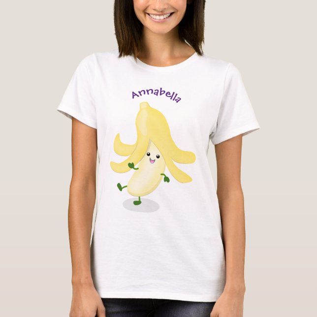 Camiseta Cartoon de banana kawaii (Frente)