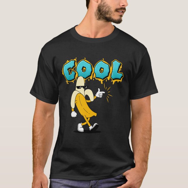 Camiseta Cartoon de Banana legal - Fruta Engraçada - T-Shir (Frente)