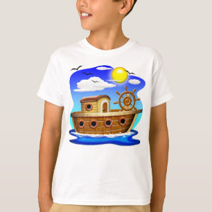 Camiseta Cartoon de Barcos de Pesca