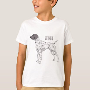 Camiseta Cartoon de cachorro-pintor alemão Shorthired