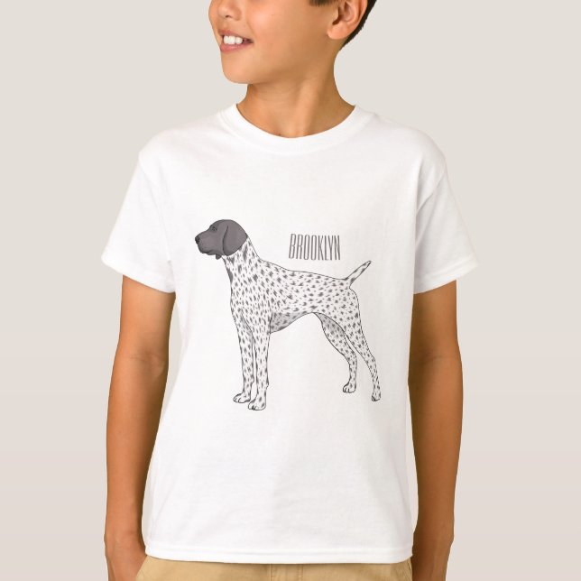 Camiseta Cartoon de cachorro-pintor alemão Shorthired (Frente)