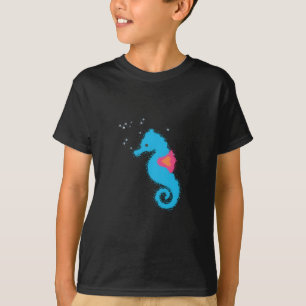 Camiseta Cartoon de cavalo azul