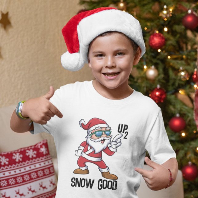 Camiseta Cartoon de citação de Natal Engraçado para Meninos (Personalized Boys Funny Christmas Quote Cartoon T-Shirt)