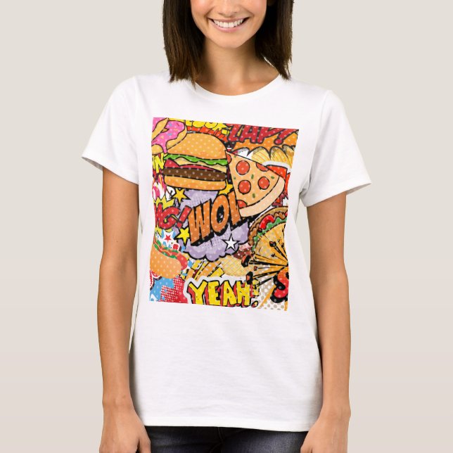 Camiseta Cartoon de comida (Frente)