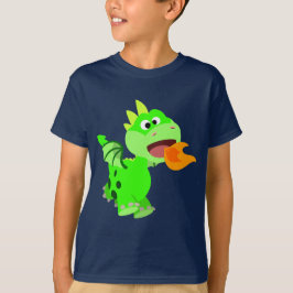 Camiseta Cartoon de cuspir Fogo Bonito Cartoon Bebês Dragõe