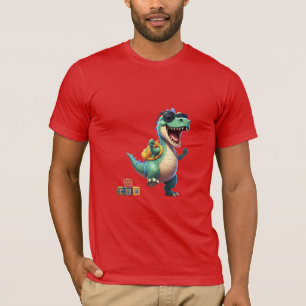 Camiseta Cartoon de Dinossauro Legal de Volta às Aulas