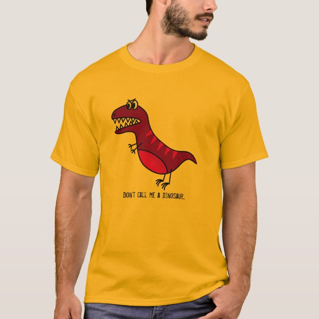 Camiseta Cartoon de dinossauros roxo e engraçado com slogan (Frente)