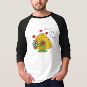 Camiseta Cartoon de Feriado Engraçado de Abelhas de Natal