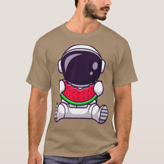 Camiseta Cartoon de Fruta de Melancia Astronauta