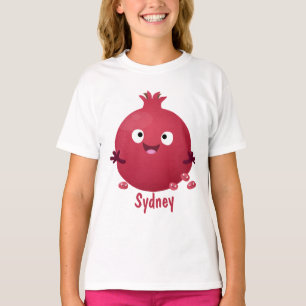 Camiseta Cartoon de fruta de romã giro