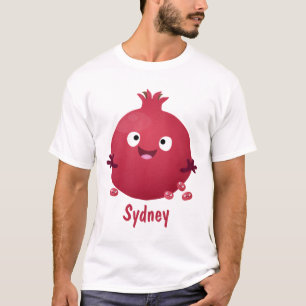 Camiseta Cartoon de fruta de romã giro