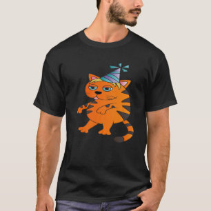 Camiseta Cartoon de Gatinho Gráfico de Festa de Meow Cat M