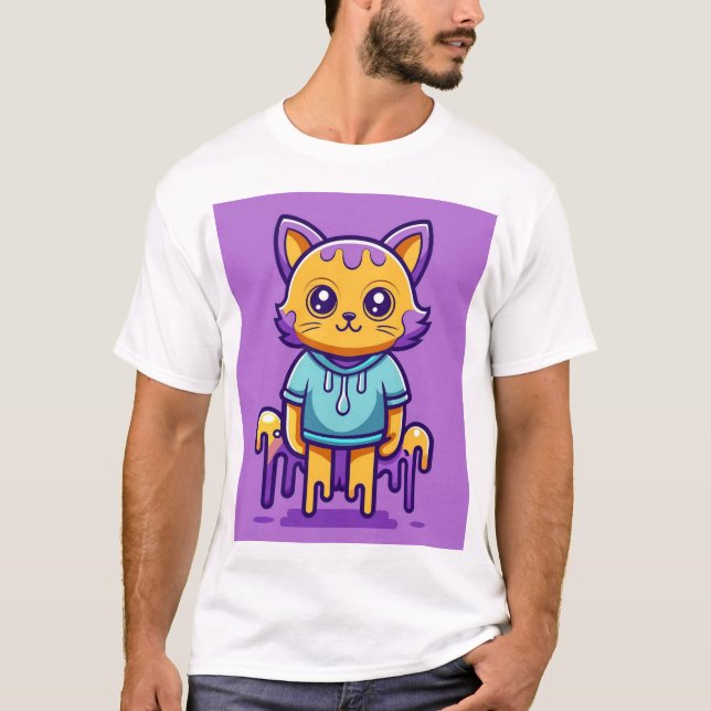 Camiseta cartoon de gato (Frente)