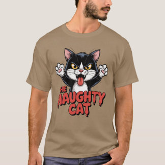 Camiseta Cartoon De Gato Irritado O Gráfico De Gato Malvado