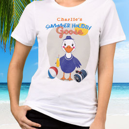 Camiseta Cartoon de Goose Bobo de Férias de Verão