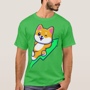 Camiseta Cartoon de Gráfico de Ascensão Shiba Inu Cute