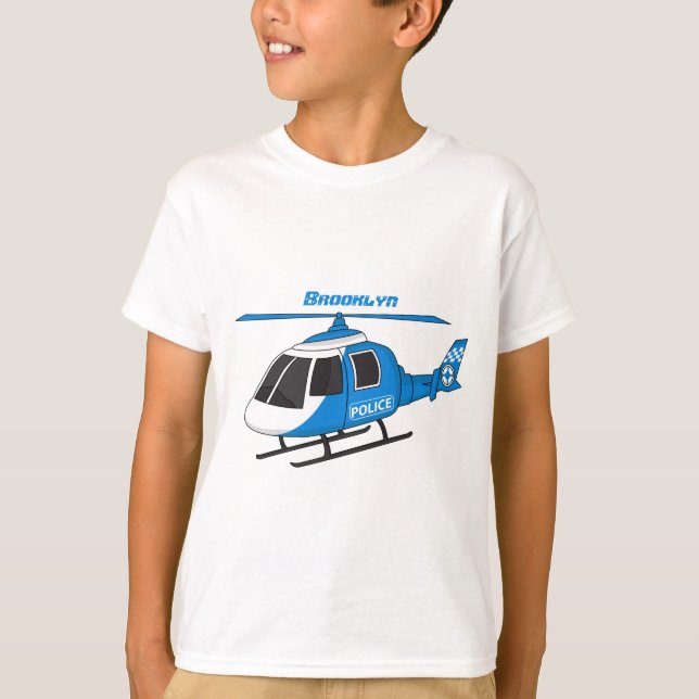 Camiseta Cartoon de helicóptero do Departamento de Polícia (Frente)