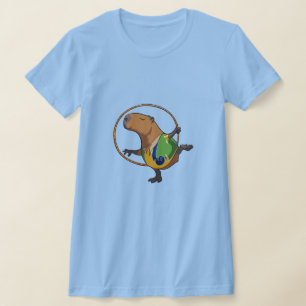 Camiseta Cartoon de Hoop da ginástica de Capybara Rhythmic