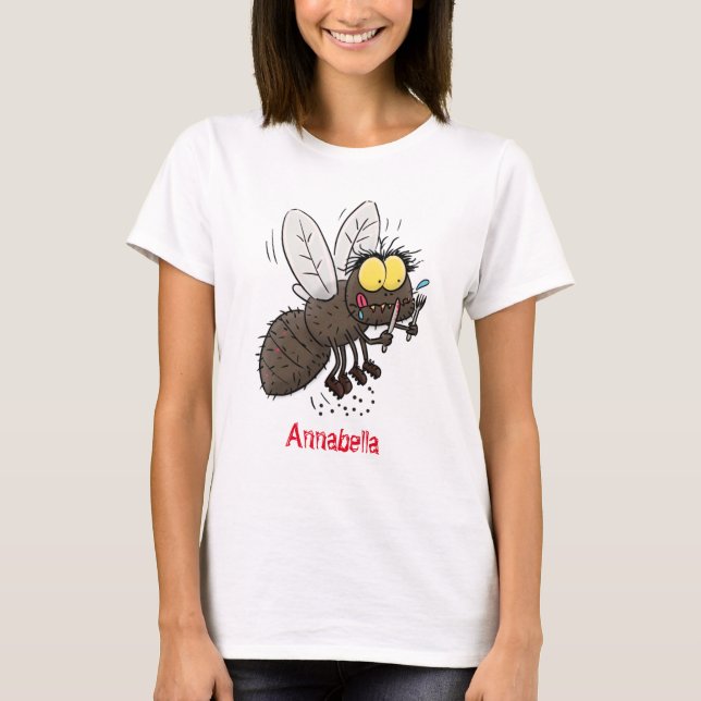 Camiseta Cartoon de insetos com mosca espinhenta (Frente)