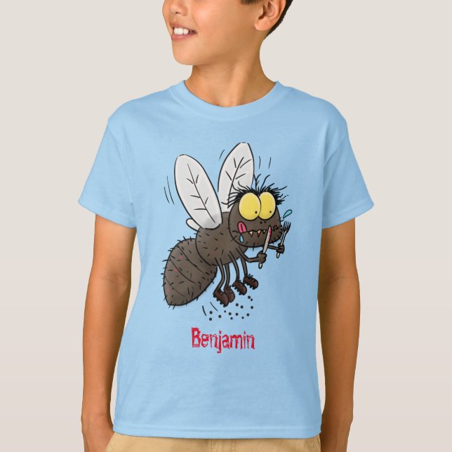 Camiseta Cartoon de insetos com mosca espinhenta (Frente)