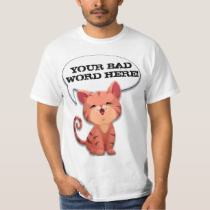 Camiseta Cartoon de Kitten Mumeado Adorável (Personalizável