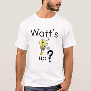 Camiseta Cartoon de lâmpada engraçado - "Watt's Up"