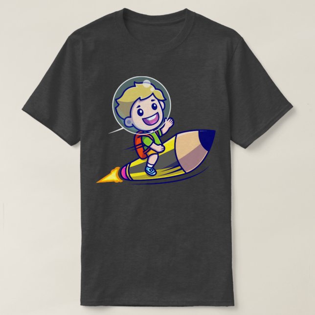 Camiseta Cartoon de Lápis com Lápis de Rapto Bonito (Frente do Design)