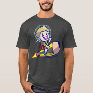 Camiseta Cartoon de Lápis com Lápis de Rapto Bonito