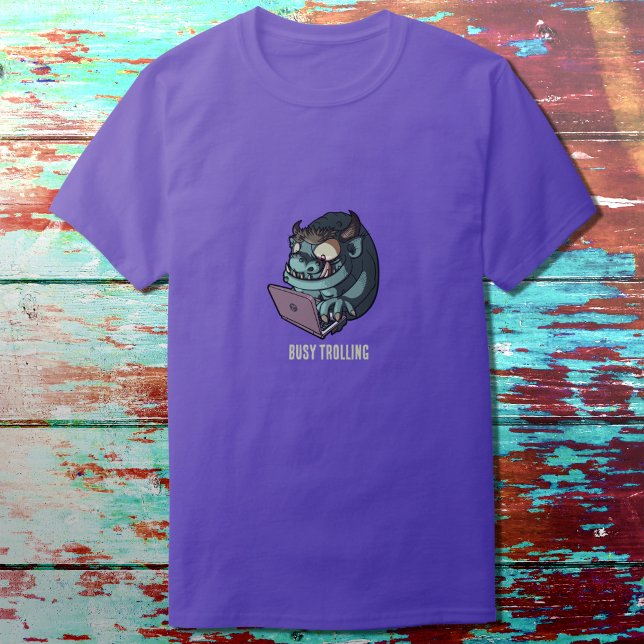 Camiseta Cartoon de Laptop de Troll de Internet com Ocupaçã (Criador carregado)