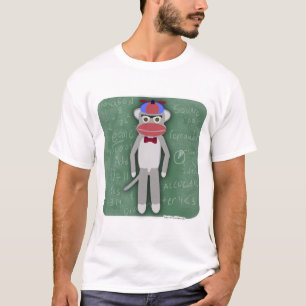 Camiseta Cartoon de Macaco de Meia-Meia Anos 50 da Nerdy