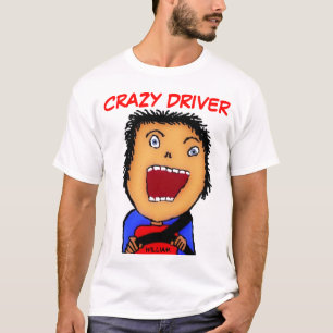 Camiseta Cartoon de motorista maluco