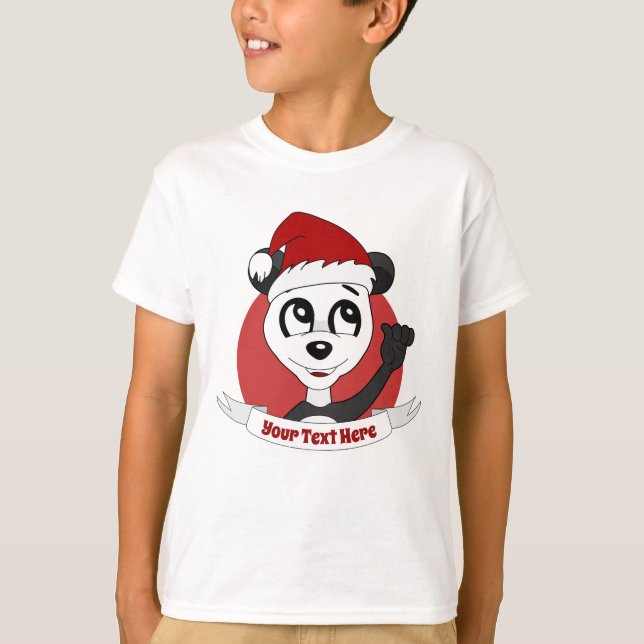 Camiseta Cartoon de Natal com T-Shirt de urso panda giro (Frente)