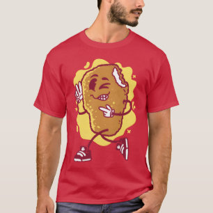 Camiseta Cartoon de Nugget de Frango Comida amigos