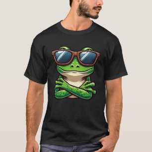 Camiseta Cartoon de óculos solares com banheira de sapo leg