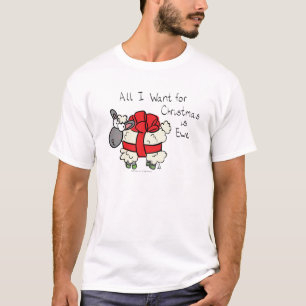 Camiseta Cartoon de Ovelha de Natal
