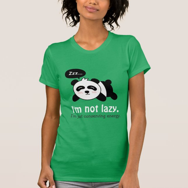 Camiseta Cartoon de Panda Adormecido Fofo (Frente)