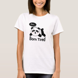 Camiseta Cartoon de Panda Dormindo Bonita